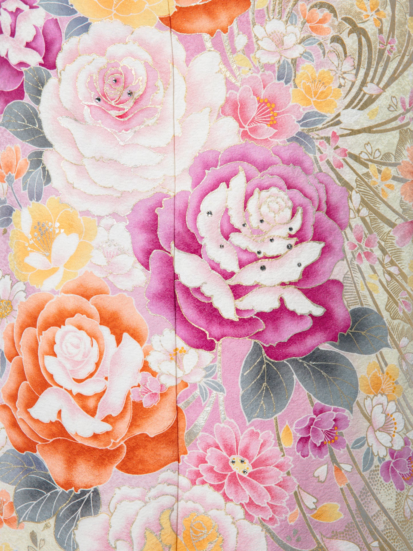 ラベンダー 薔薇 正絹振袖【564】