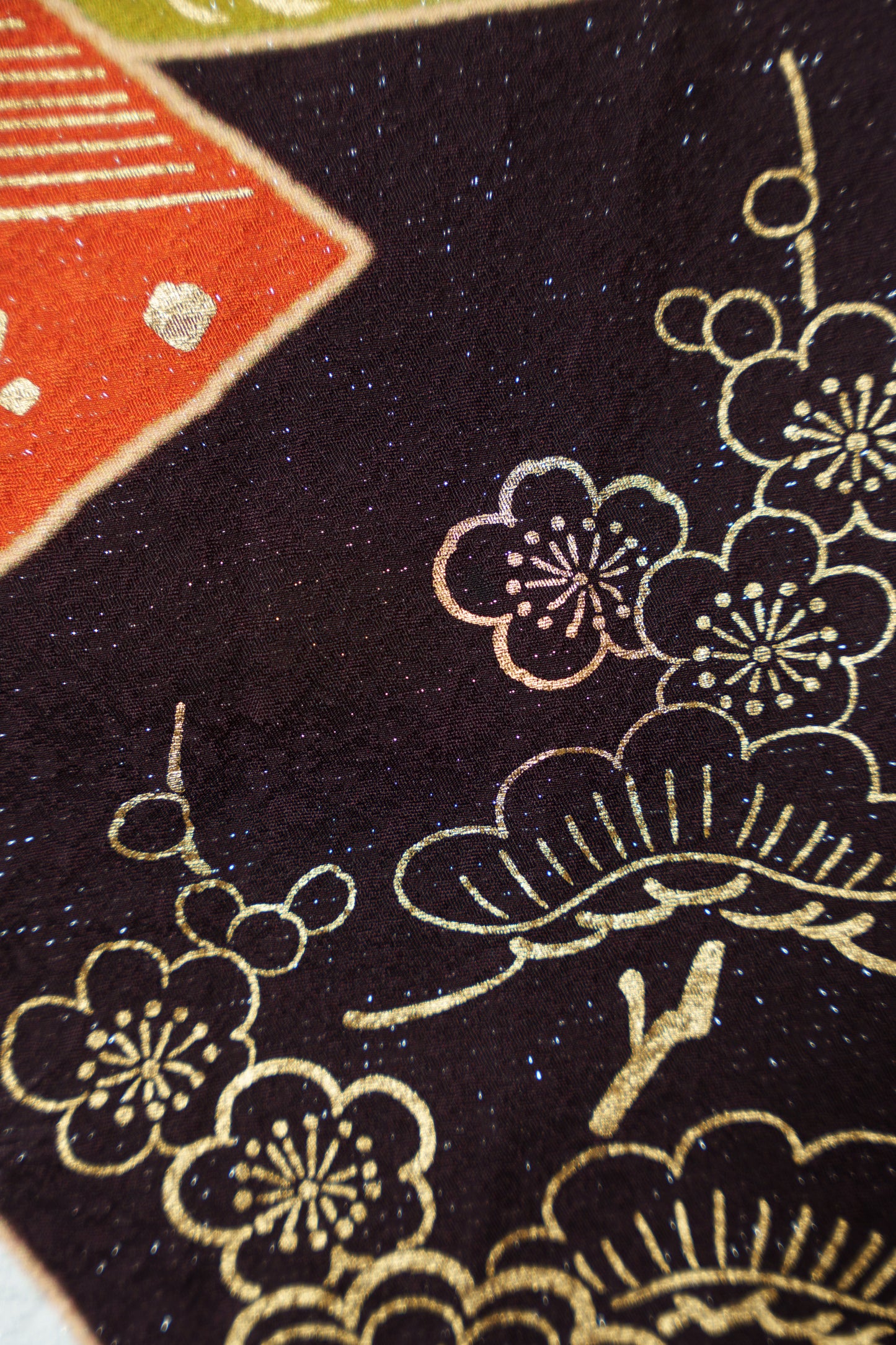 茶色絞り 菊 正絹振袖【903】