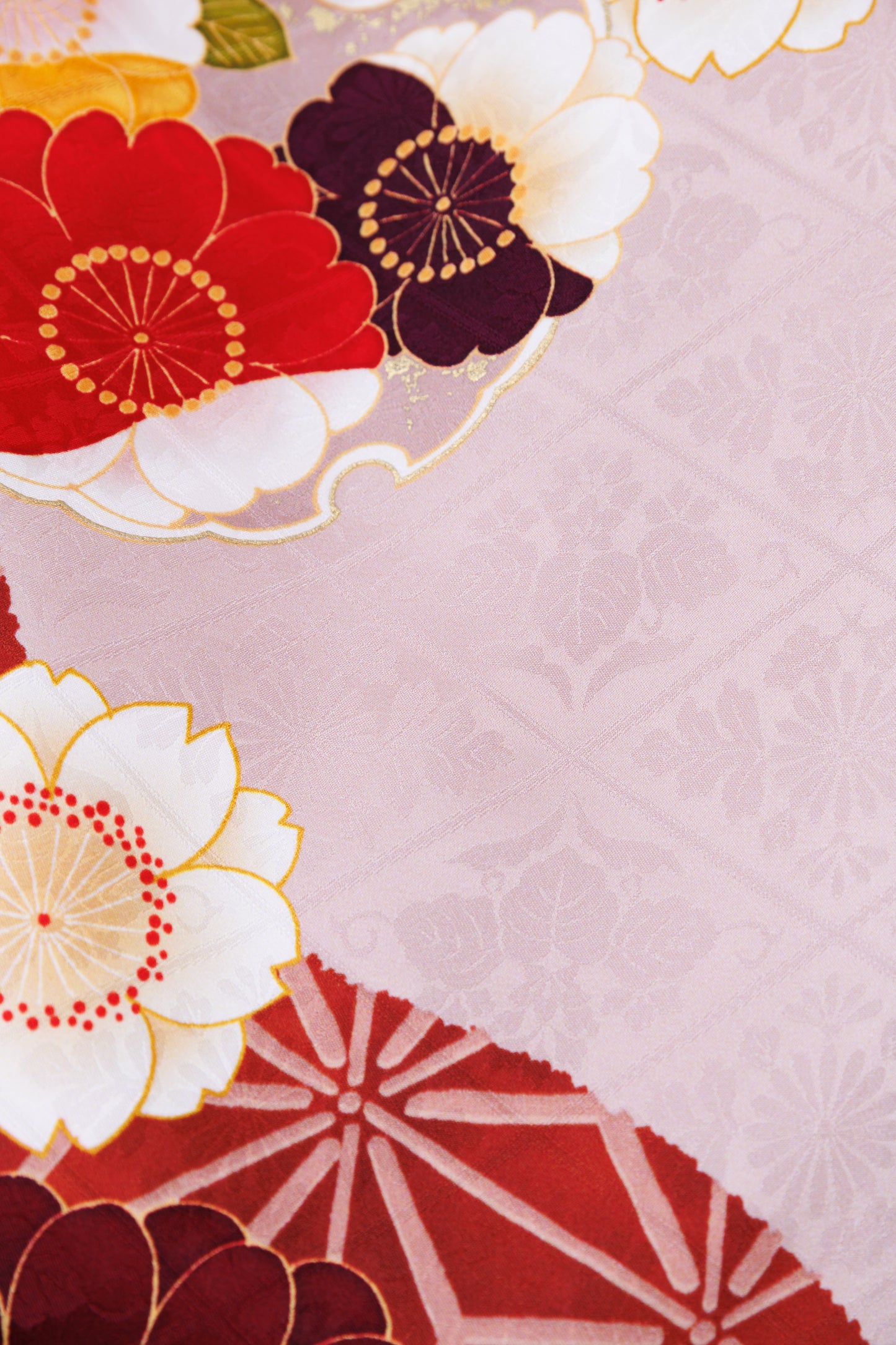 くすみピンク 丸菊 古典 正絹振袖【814】