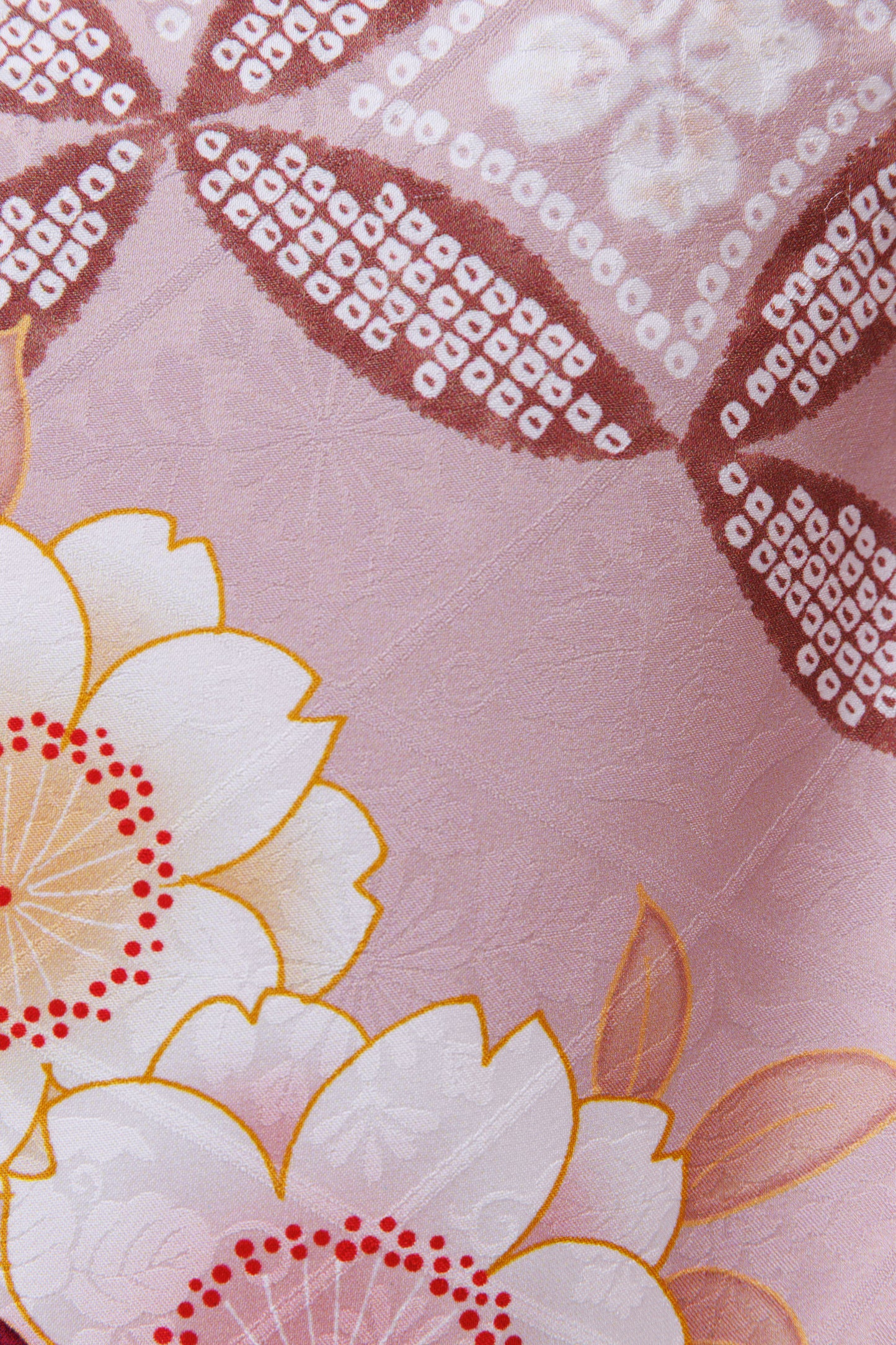 くすみピンク 丸菊 古典 正絹振袖【830】