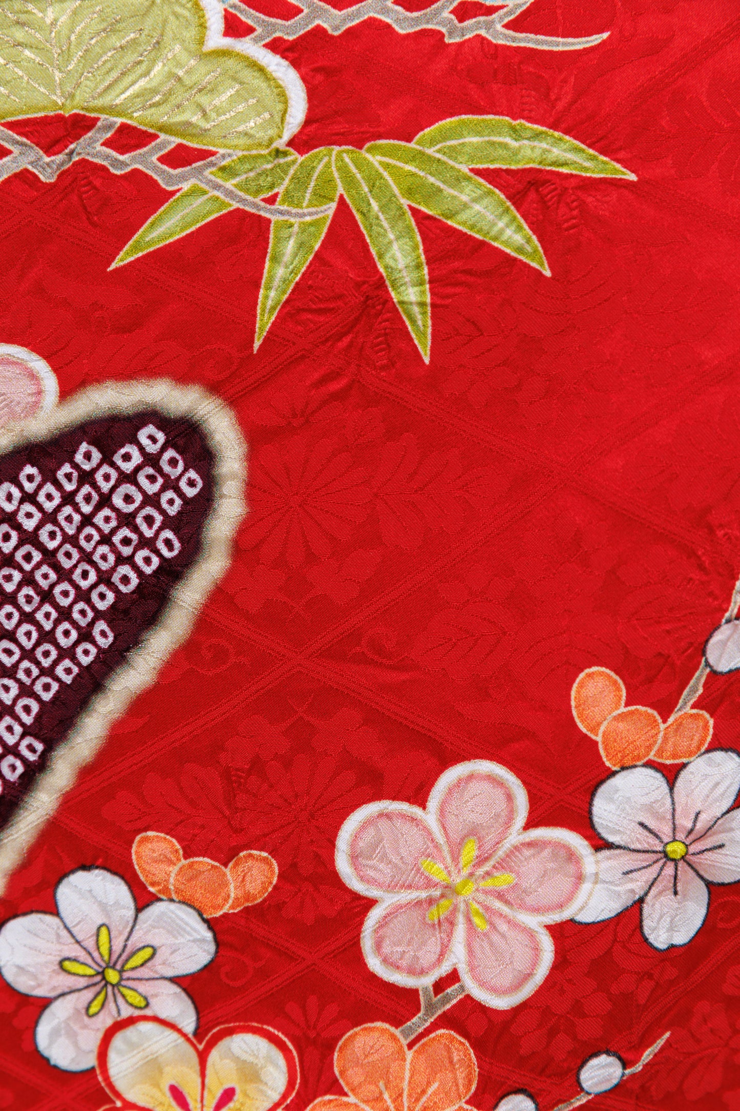 赤地 菊・御所車 絞り【825】