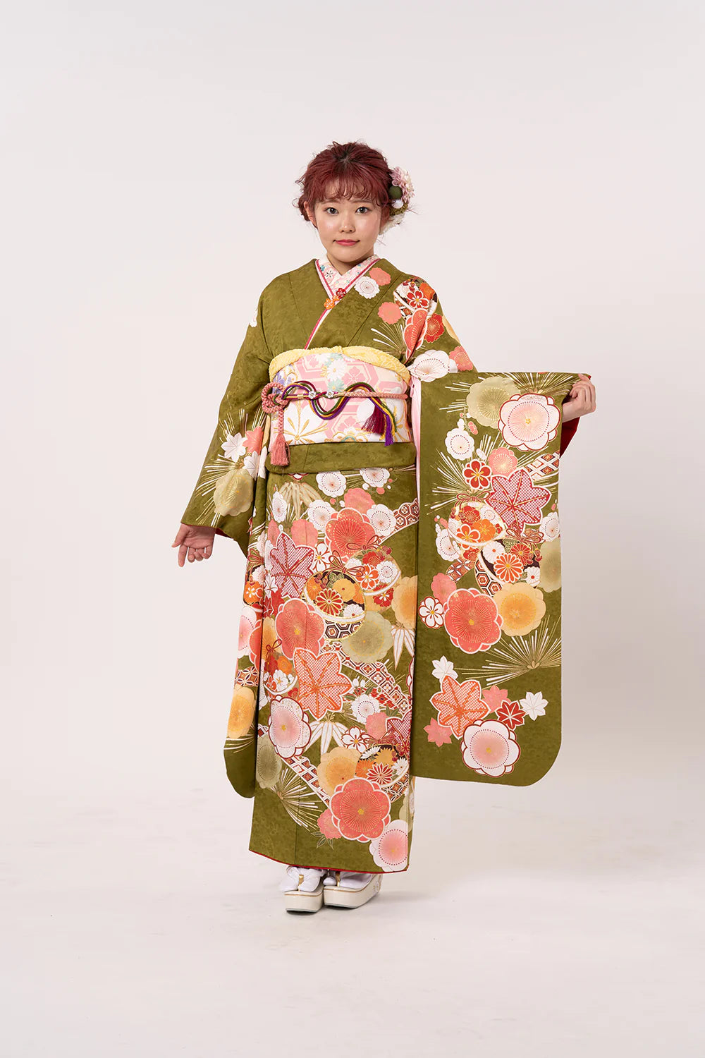 抹茶色×朝顔/レディース浴衣 | 宅配着物レンタルの京都かし 抹茶色×朝顔/レディース浴衣 | 宅配着物レンタルの京都かし
