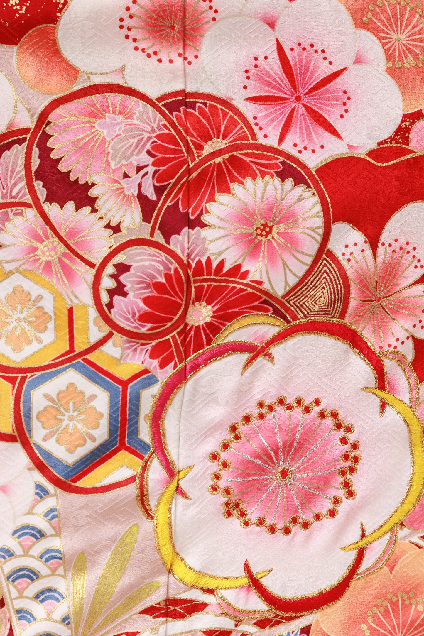 くすみピンク　梅　正絹振袖【878】