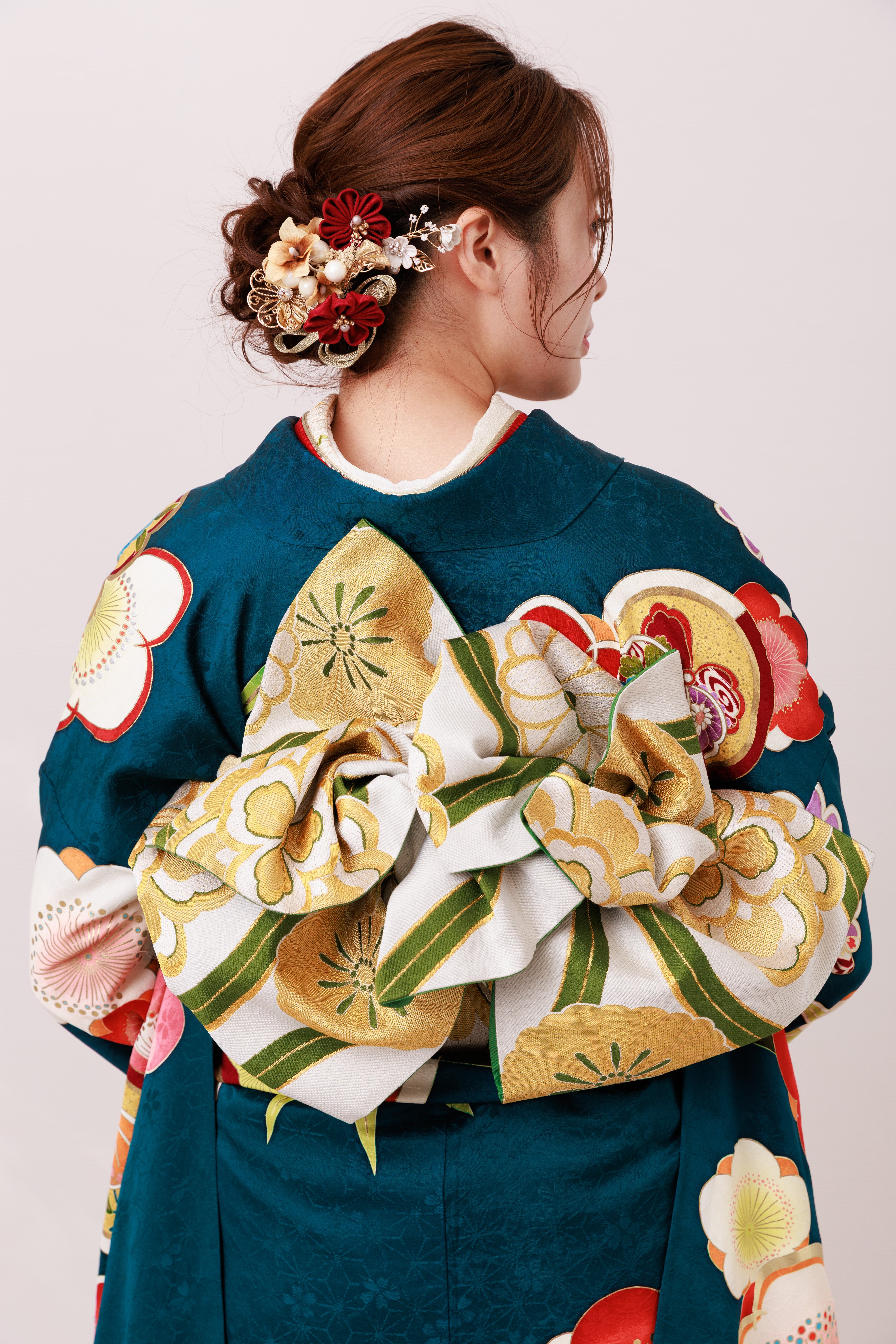 青緑 梅 レトロポップ 正絹振袖【865】 – SAKURA TOKYO