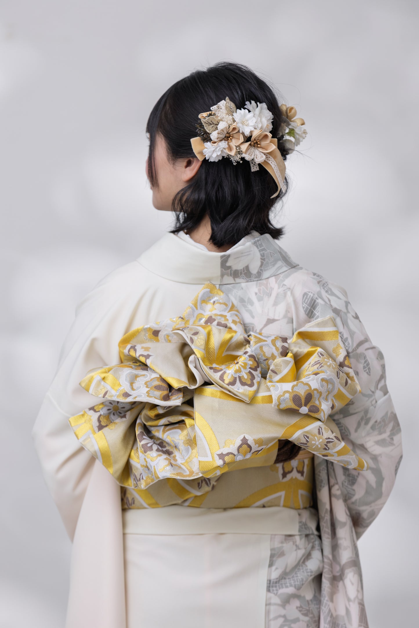 白地　白茶色牡丹　方身代わり【924】